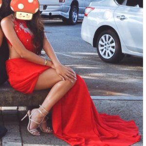 Prom Dress Red Lace